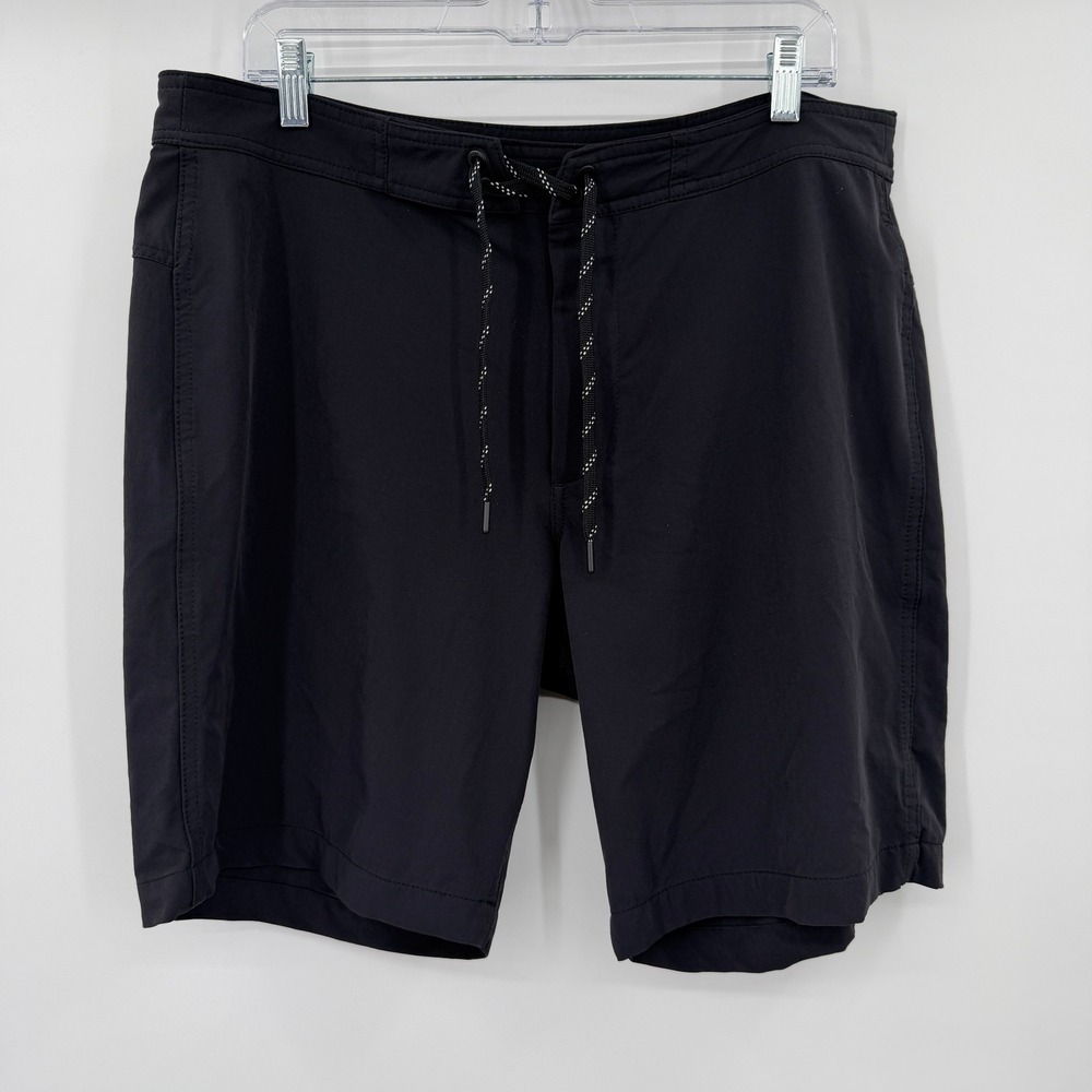 Gap Mens Hybrid Board Shorts Black Drawstring Zipper Pocket Size L 8 Inch Inseam
